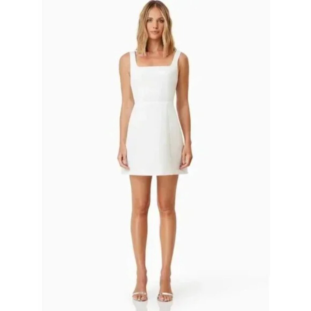Elliatt White Mini Dress with Cape Overlay - Picture 2 of 8